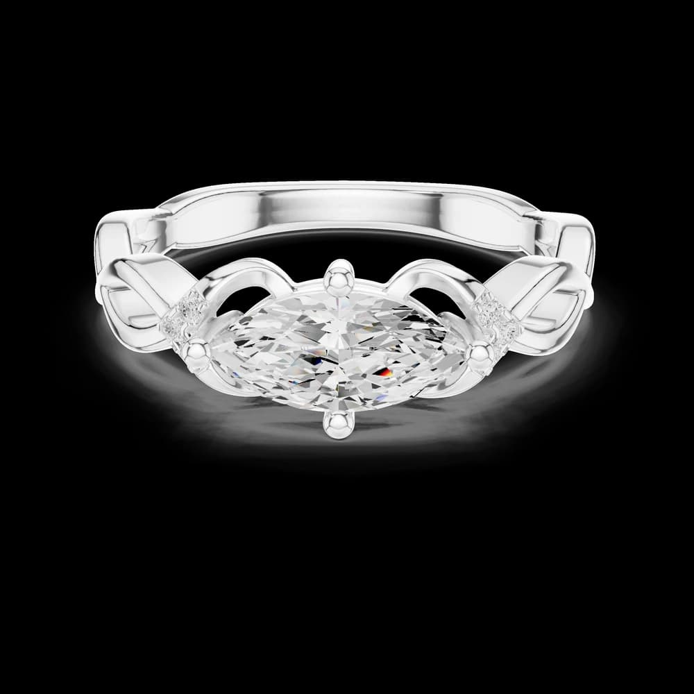 Pear East-West Setting Lab Grown Diamond Ring - Image 2 Pear East-West Setting Lab Grown Diamond Ring, view 2 of 6
