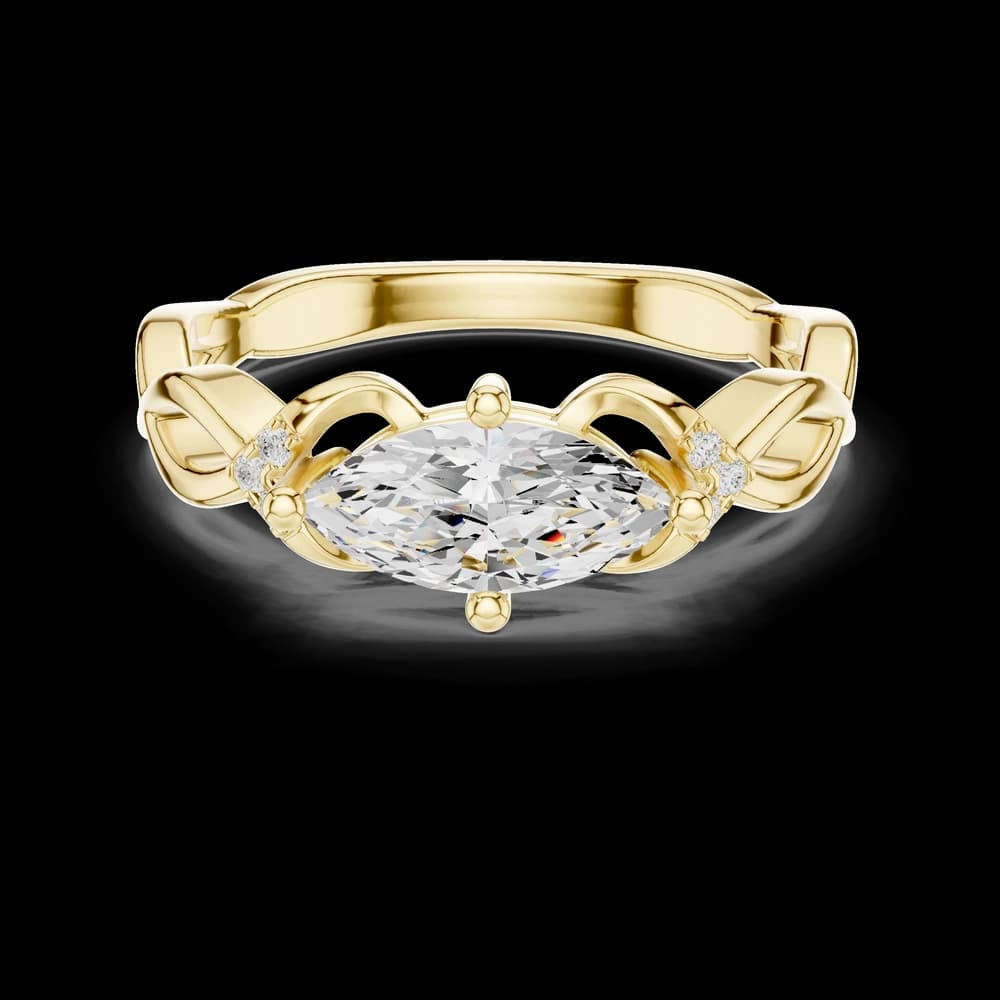 Pear East-West Setting Lab Grown Diamond Ring - Image 3 Pear East-West Setting Lab Grown Diamond Ring, view 3 of 6