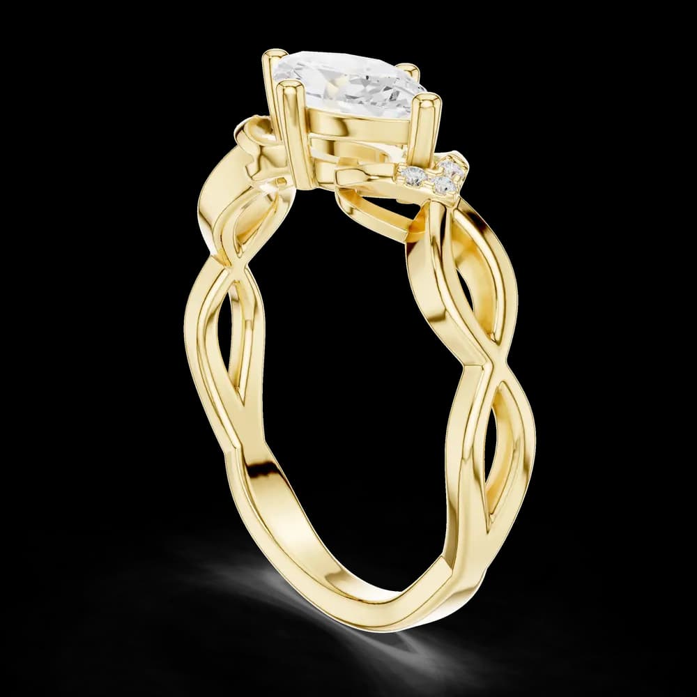 Pear East-West Setting Lab Grown Diamond Ring - Image 4 Pear East-West Setting Lab Grown Diamond Ring, view 4 of 6