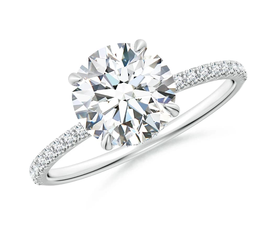 Classic Round Diamond Pavé Lab Grown Diamond Ring - Image 1 Classic Round Diamond Pavé Lab Grown Diamond Ring, view 1 of 4