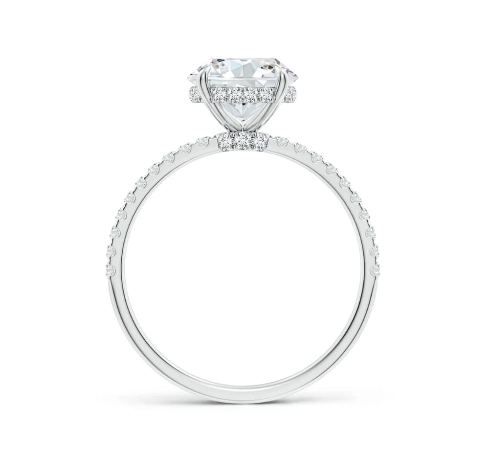 Classic Round Diamond Pavé Lab Grown Diamond Ring - Image 2 Classic Round Diamond Pavé Lab Grown Diamond Ring, view 2 of 4