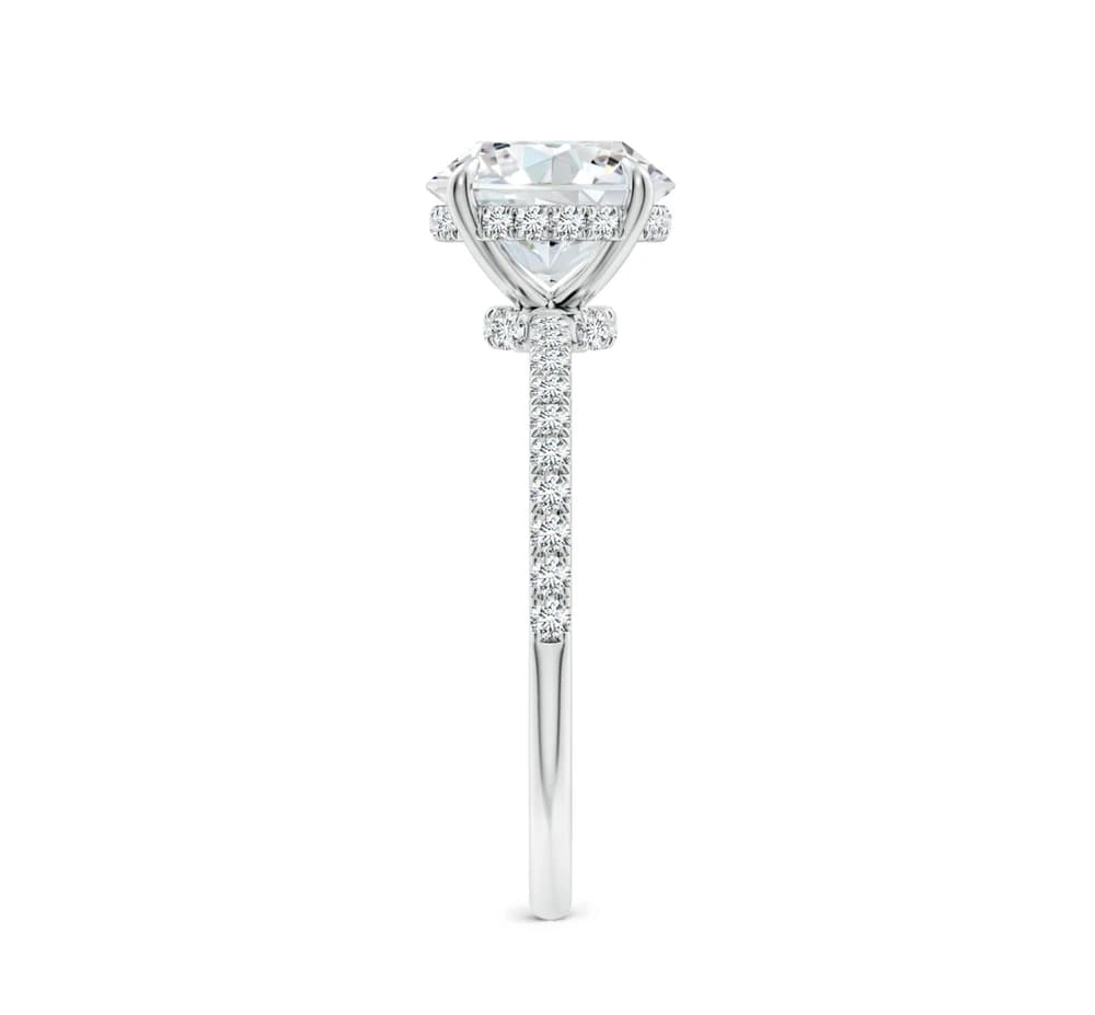 Classic Round Diamond Pavé Lab Grown Diamond Ring - Image 3 Classic Round Diamond Pavé Lab Grown Diamond Ring, view 3 of 4