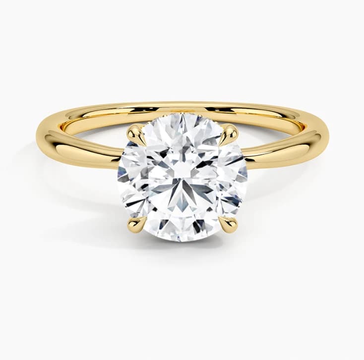 Hidden Halo Round Lab Grown Diamond Solitaire Ring - Image 1 Hidden Halo Round Lab Grown Diamond Solitaire Ring, view 1 of 5