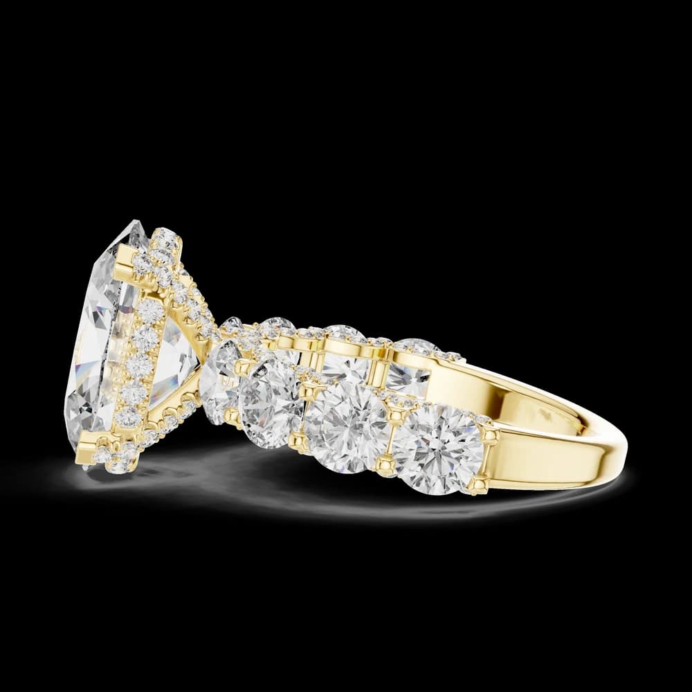 Oval Center Round Side Lab Grown Diamond Ring - Image 6 Oval Center Round Side Lab Grown Diamond Ring, view 6 of 6