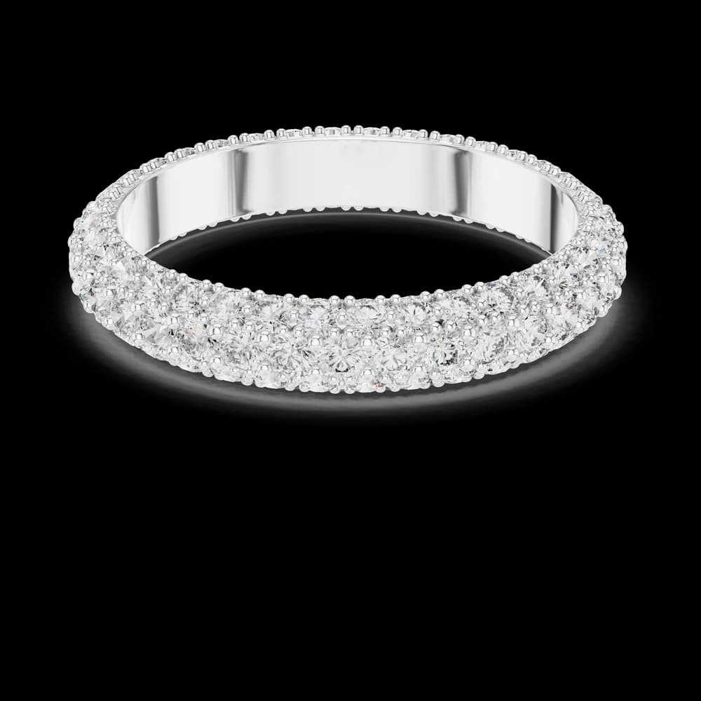 Triple Row Micro-Pavé Lab Diamond Ring - Image 2 Triple Row Micro-Pavé Lab Diamond Ring, view 2 of 6
