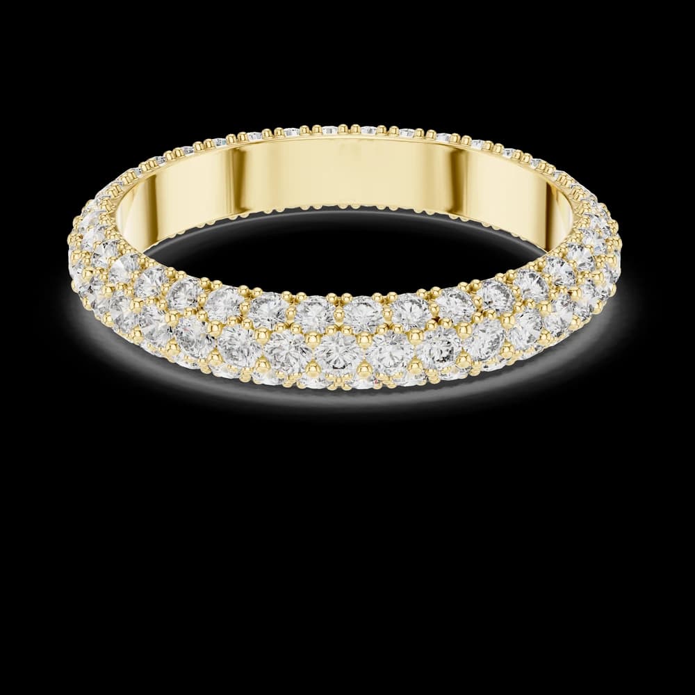 Triple Row Micro-Pavé Lab Diamond Ring - Image 3 Triple Row Micro-Pavé Lab Diamond Ring, view 3 of 6