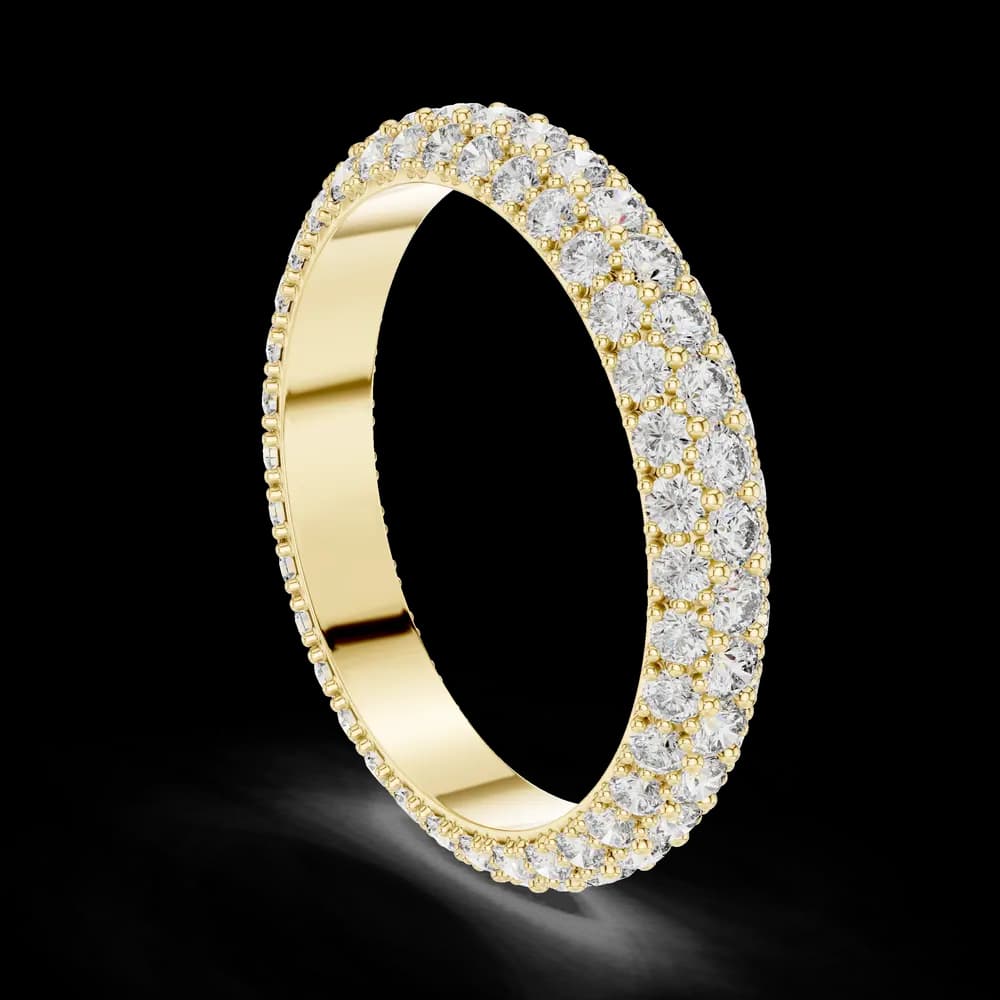 Triple Row Micro-Pavé Lab Diamond Ring - Image 4 Triple Row Micro-Pavé Lab Diamond Ring, view 4 of 6