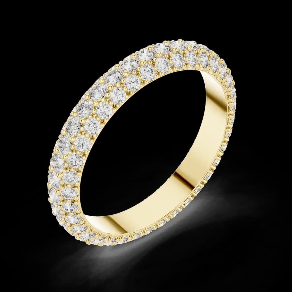 Triple Row Micro-Pavé Lab Diamond Ring - Image 5 Triple Row Micro-Pavé Lab Diamond Ring, view 5 of 6