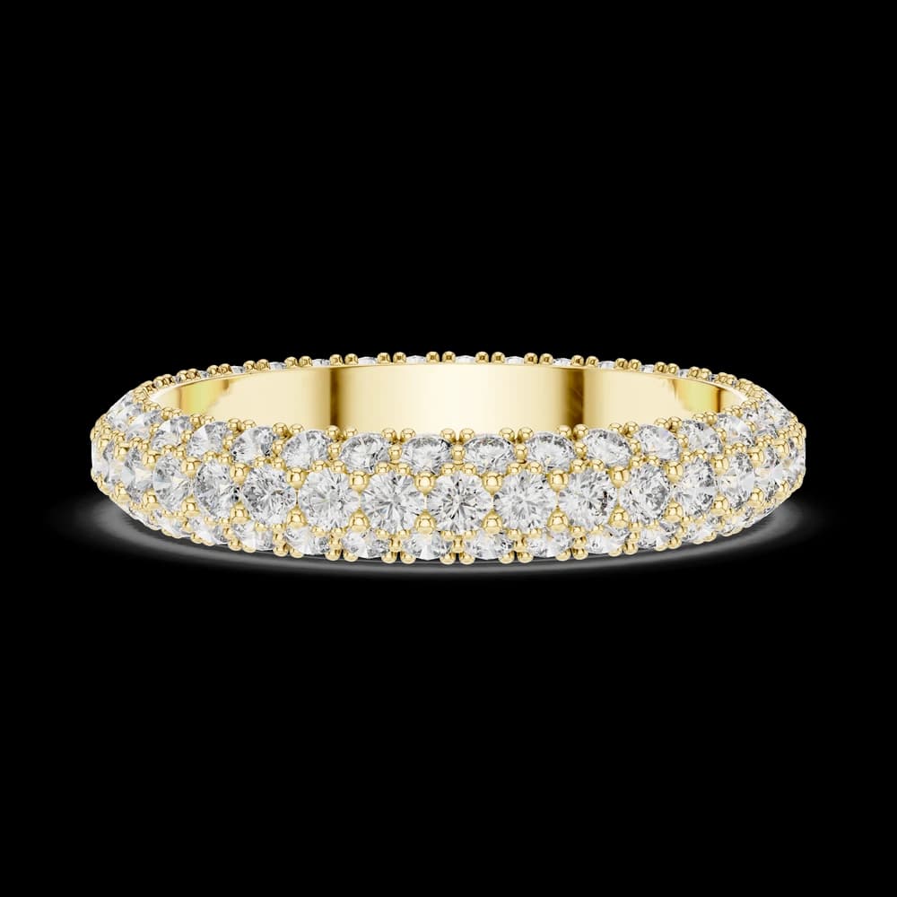 Triple Row Micro-Pavé Lab Diamond Ring - Image 6 Triple Row Micro-Pavé Lab Diamond Ring, view 6 of 6