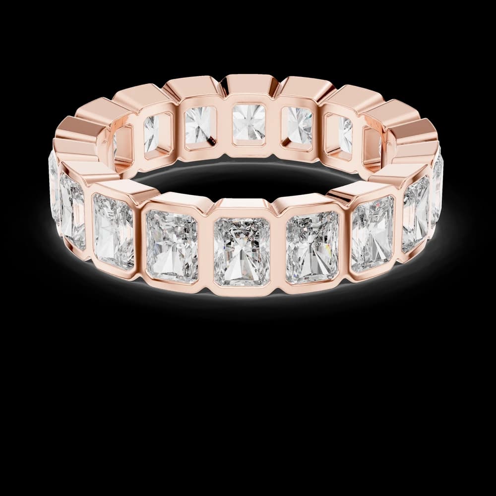 Bezel-Set Radiant Cut Lab Grown Diamond Eternity Band - Image 1 Bezel-Set Radiant Cut Lab Grown Diamond Eternity Band, view 1 of 4