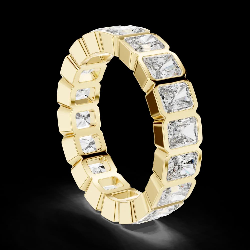 Bezel-Set Radiant Cut Lab Grown Diamond Eternity Band - Image 3 Bezel-Set Radiant Cut Lab Grown Diamond Eternity Band, view 3 of 4