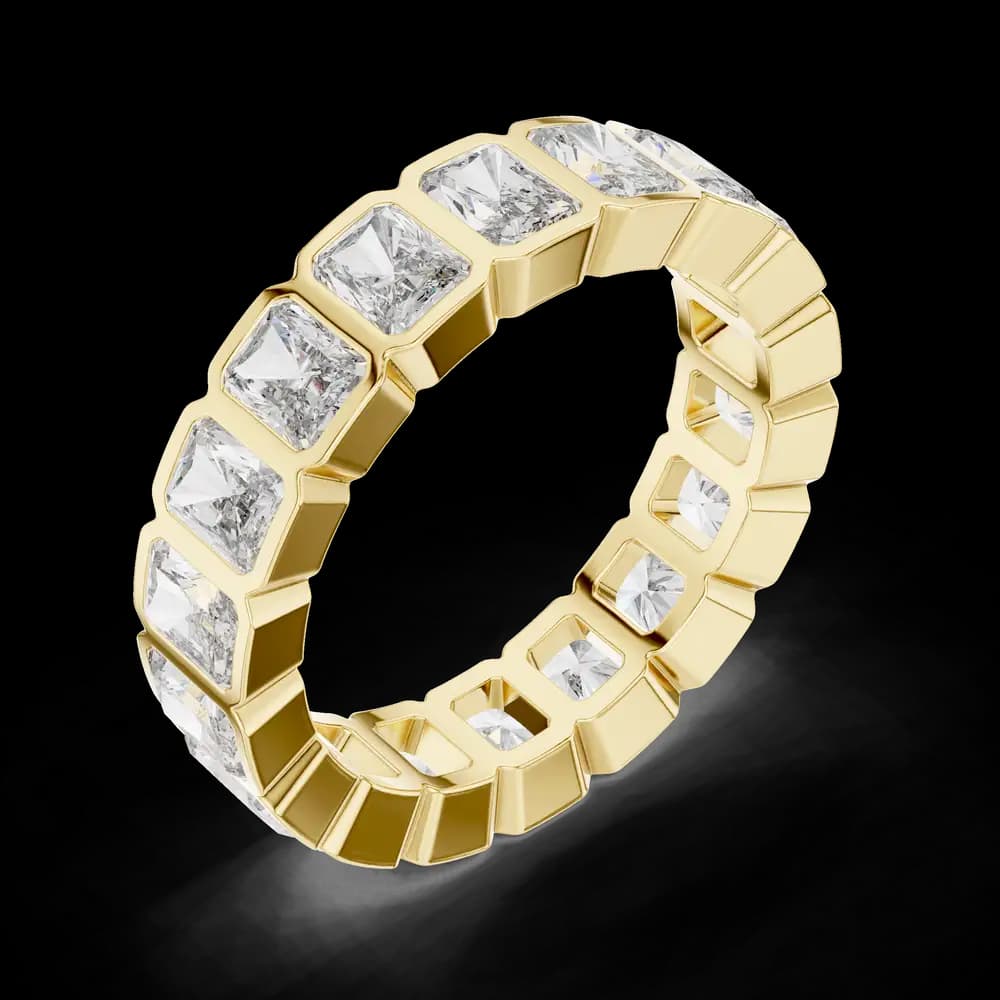 Bezel-Set Radiant Cut Lab Grown Diamond Eternity Band - Image 4 Bezel-Set Radiant Cut Lab Grown Diamond Eternity Band, view 4 of 4