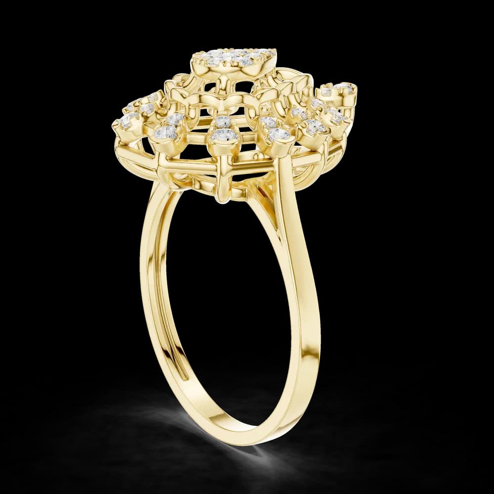 Pear Lattice Cluster Lab Grown Diamond Ring - Image 4 Pear Lattice Cluster Lab Grown Diamond Ring, view 4 of 6