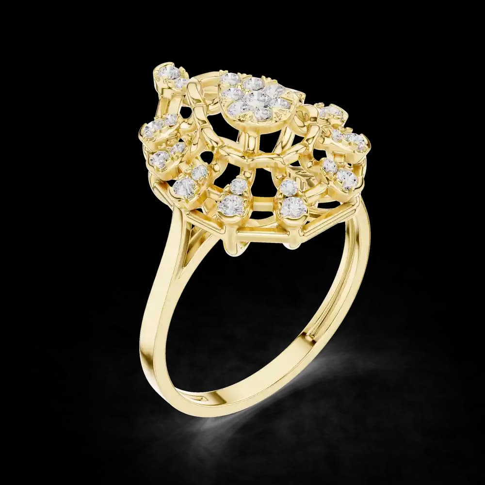 Pear Lattice Cluster Lab Grown Diamond Ring - Image 5 Pear Lattice Cluster Lab Grown Diamond Ring, view 5 of 6