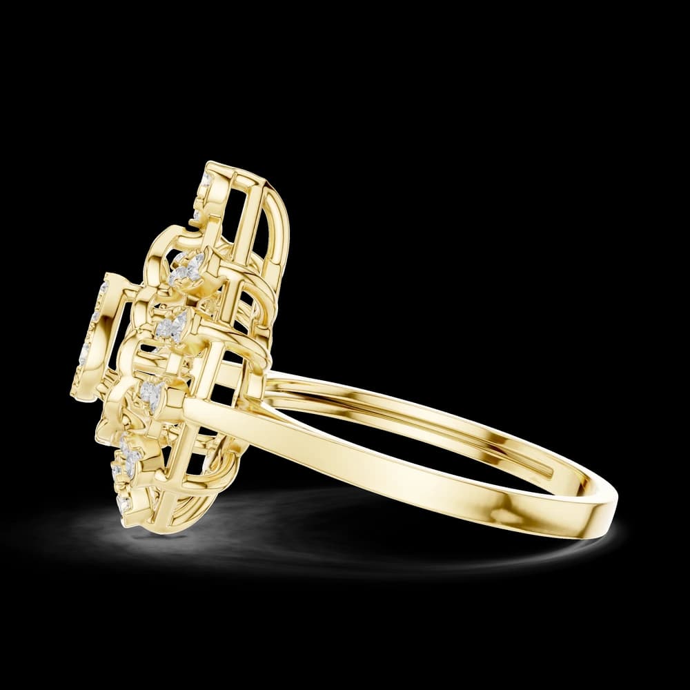 Pear Lattice Cluster Lab Grown Diamond Ring - Image 6 Pear Lattice Cluster Lab Grown Diamond Ring, view 6 of 6