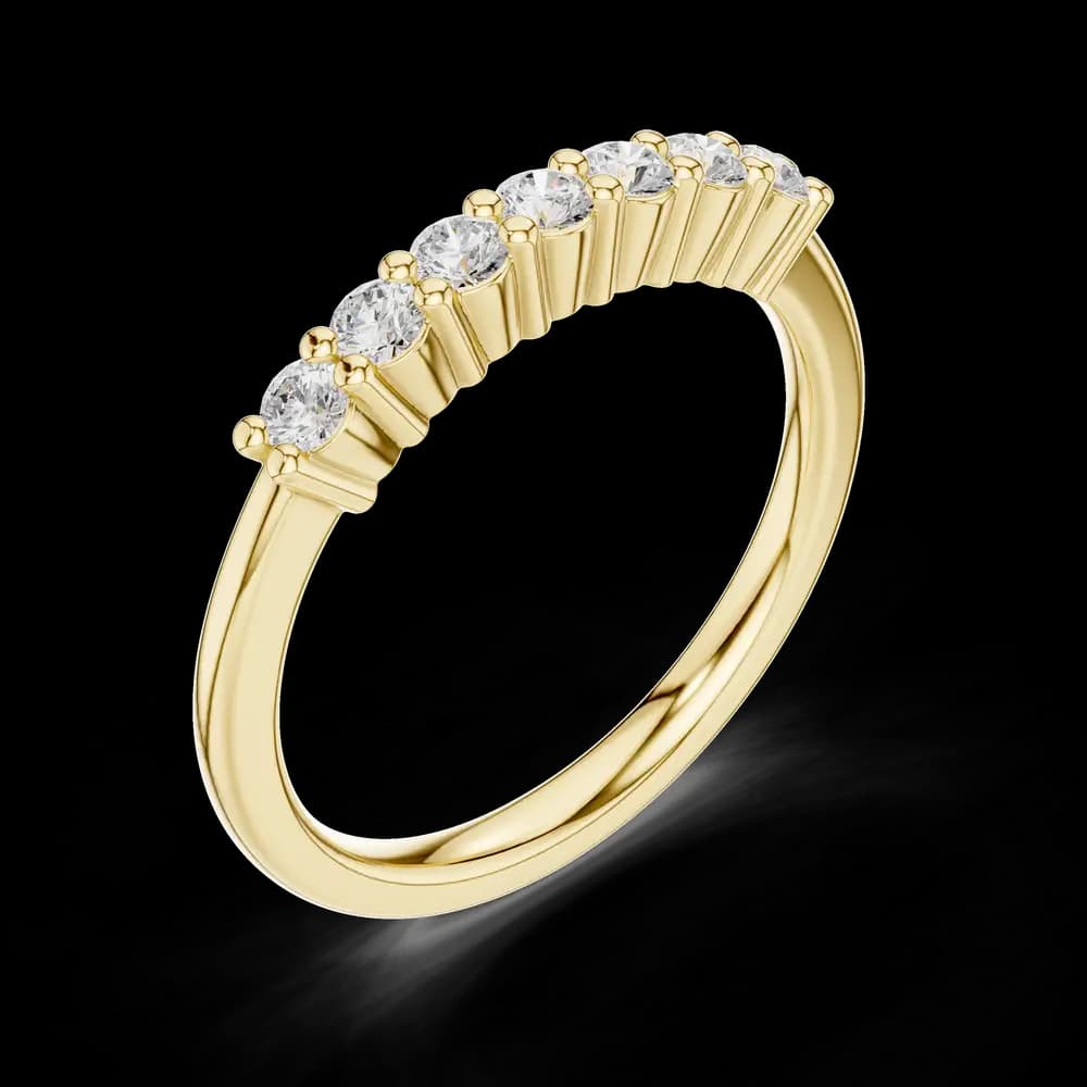 Seven Stone Round Shared Eternity Ring - Image 5 Seven Stone Round Shared Eternity Ring, view 5 of 6
