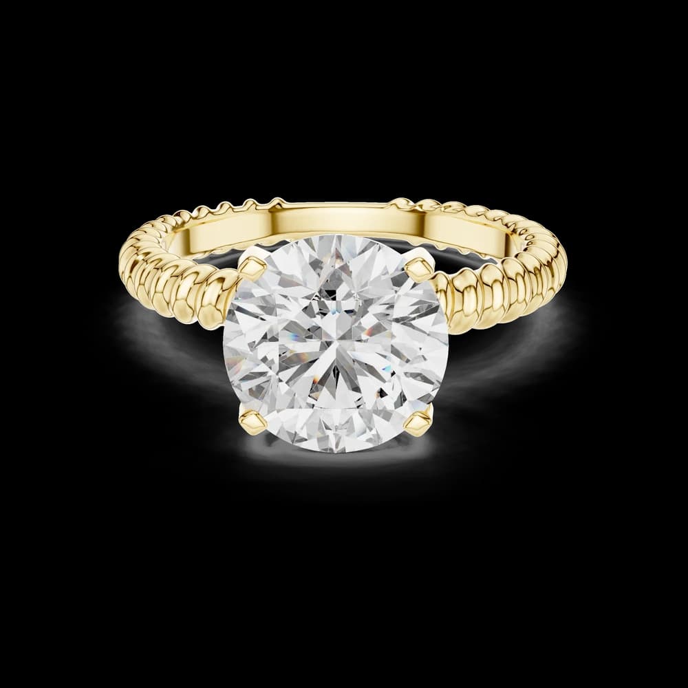 Round Cut Twisted Rope Lab Grown Ring - Image 2 Round Cut Twisted Rope Lab Grown Ring, view 2 of 3