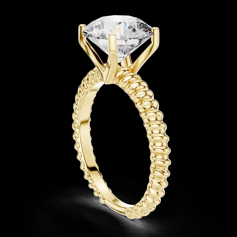 Round Cut Twisted Rope Lab Grown Ring - Image 3 Round Cut Twisted Rope Lab Grown Ring, view 3 of 3