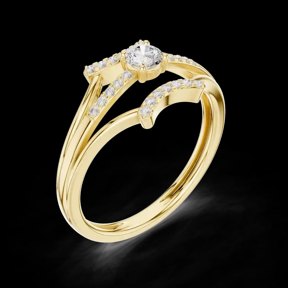 Triple Band Guard Lab Grown Diamond Ring - Image 5 Triple Band Guard Lab Grown Diamond Ring, view 5 of 6
