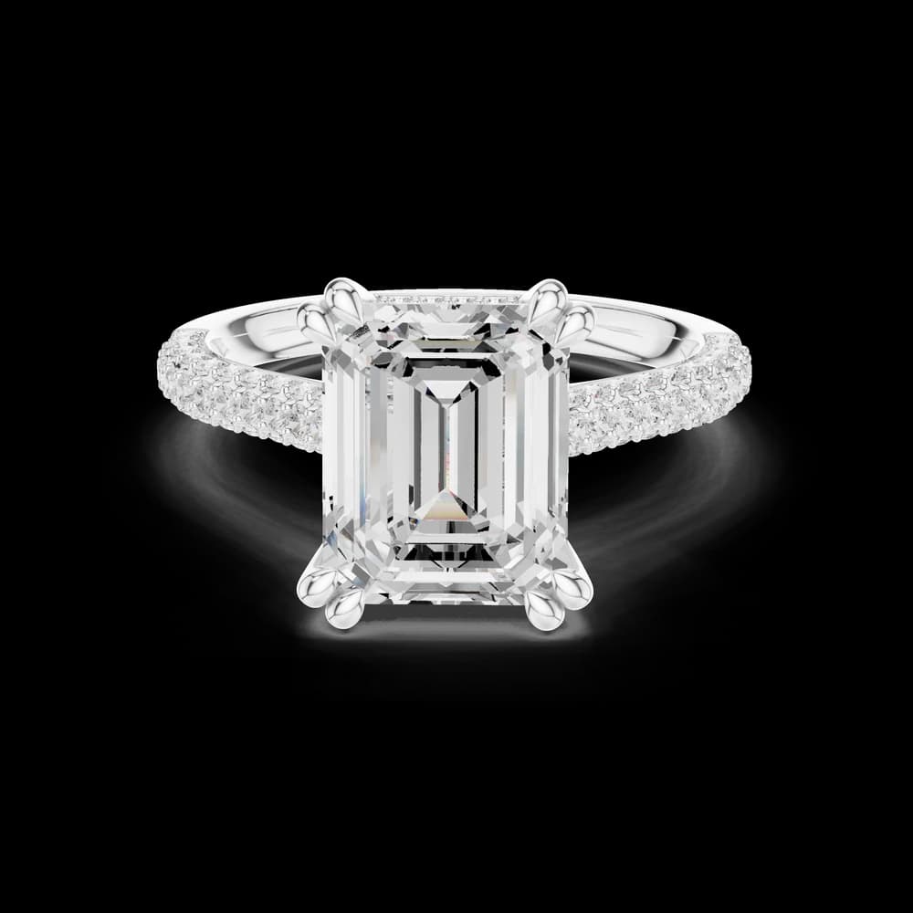 Emerald Cut Double Lab Grown Diamond Ring - Image 2 Emerald Cut Double Lab Grown Diamond Ring, view 2 of 6
