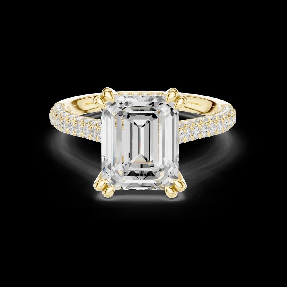 Emerald Cut Double Lab Grown Diamond Ring - Image 3 Emerald Cut Double Lab Grown Diamond Ring, view 3 of 6