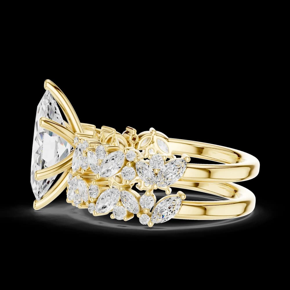 Marquise Cut Cluster Lab Grown Diamond Ring - Image 6 Marquise Cut Cluster Lab Grown Diamond Ring, view 6 of 6