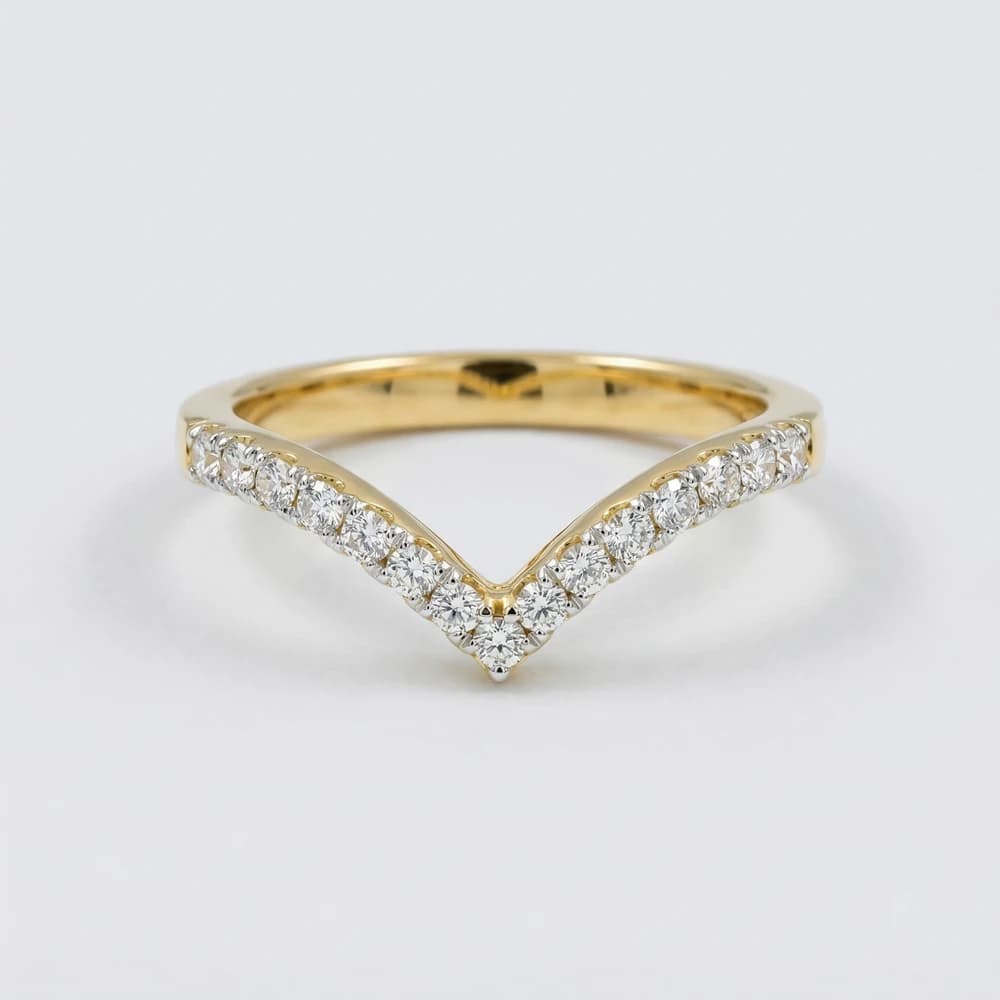 Minimal V Shape Pav������ Lab Grown Diamond Ring - Image 1 Minimal V Shape Pav������ Lab Grown Diamond Ring, view 1 of 3
