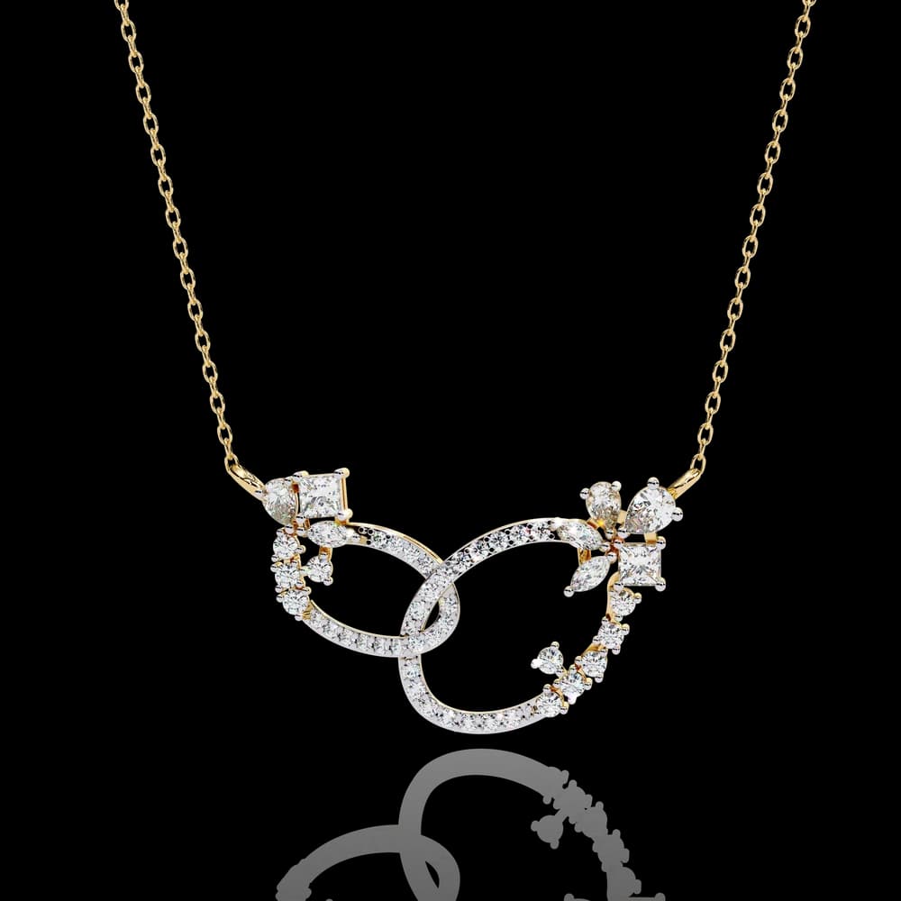Intertwined Lab Grown Diamond Circle Necklace - Image 1 Intertwined Lab Grown Diamond Circle Necklace, view 1 of 4