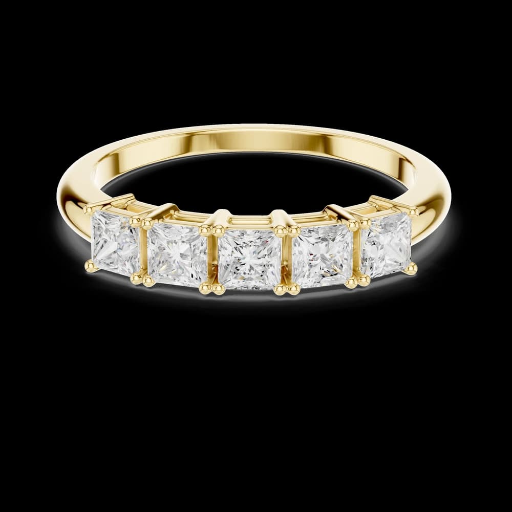 Five Stone Princess Shining Lab Grown Diamond Ring - Image 3 Five Stone Princess Shining Lab Grown Diamond Ring, view 3 of 6