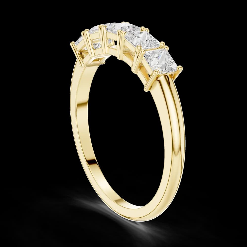 Five Stone Princess Shining Lab Grown Diamond Ring - Image 4 Five Stone Princess Shining Lab Grown Diamond Ring, view 4 of 6