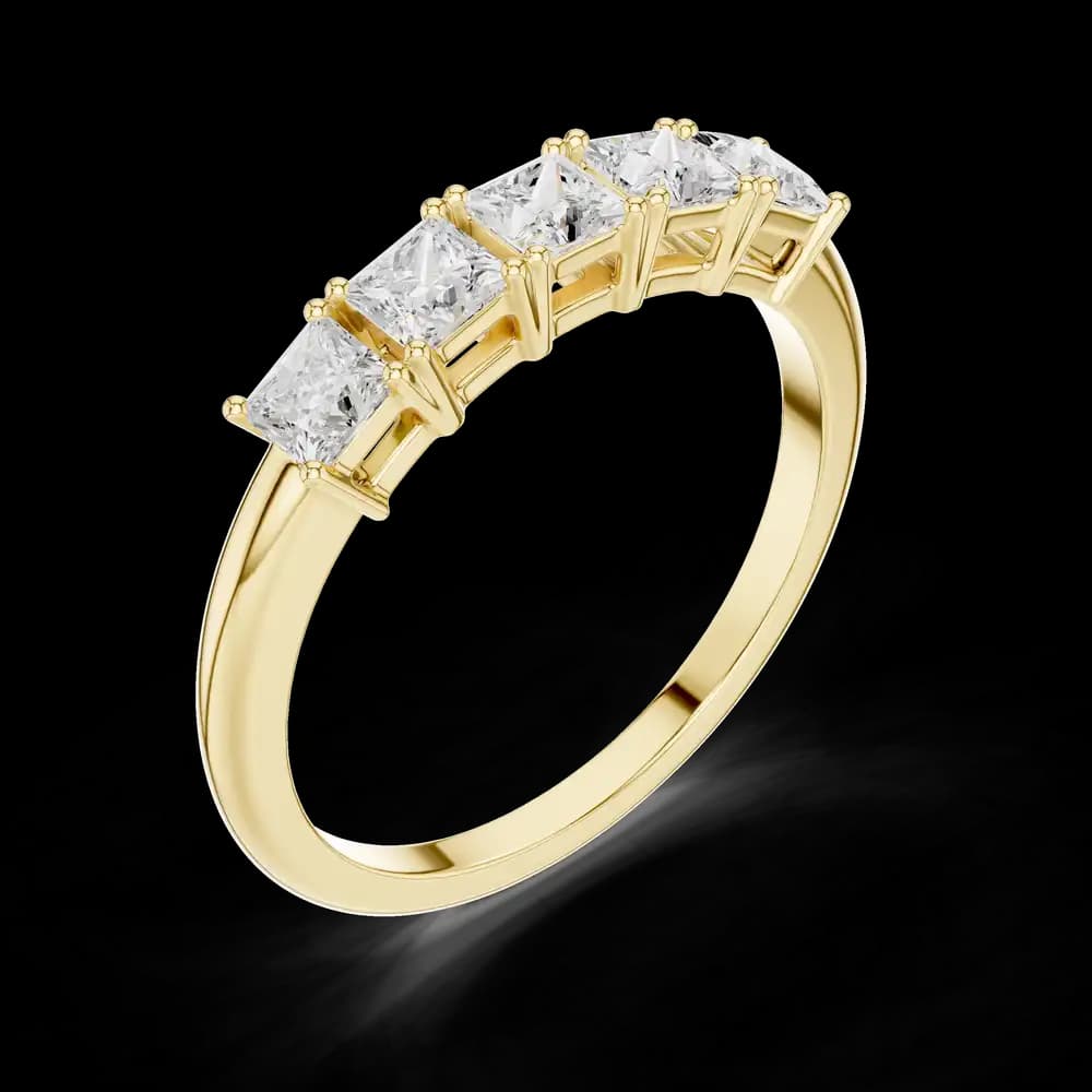 Five Stone Princess Shining Lab Grown Diamond Ring - Image 5 Five Stone Princess Shining Lab Grown Diamond Ring, view 5 of 6