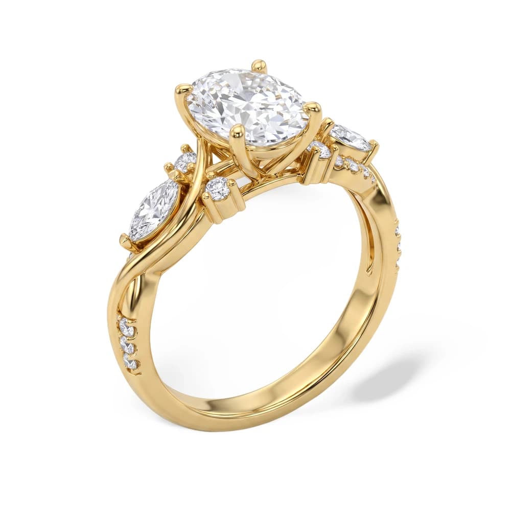 Intertwined Vine Oval Lab Grown Diamond Ring - Image 4 Intertwined Vine Oval Lab Grown Diamond Ring, view 4 of 5