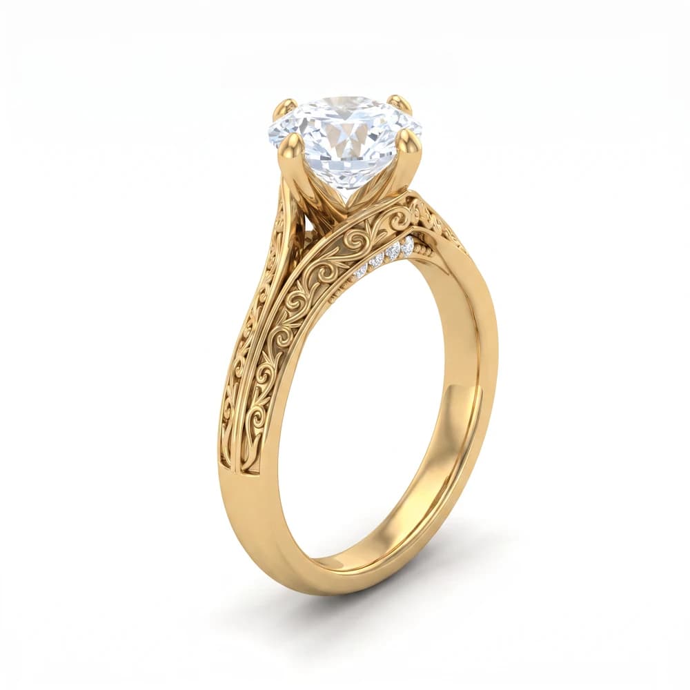 Intricate Antique Lab Grown Diamond Ring - Image 1 Intricate Antique Lab Grown Diamond Ring, view 1 of 5