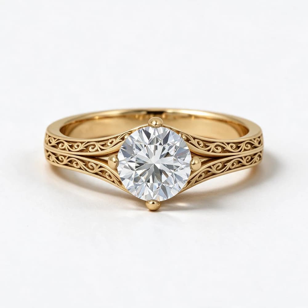 Intricate Antique Lab Grown Diamond Ring - Image 2 Intricate Antique Lab Grown Diamond Ring, view 2 of 5