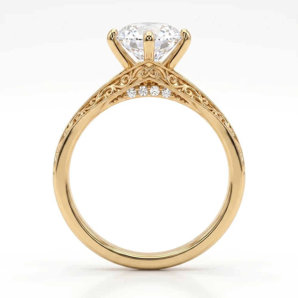 Intricate Antique Lab Grown Diamond Ring - Image 3 Intricate Antique Lab Grown Diamond Ring, view 3 of 5