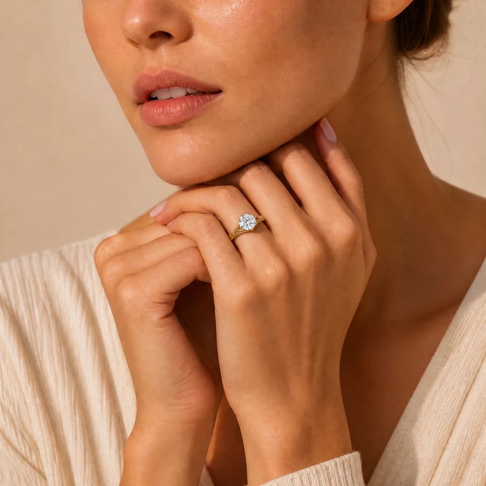Intricate Antique Lab Grown Diamond Ring - Image 4 Intricate Antique Lab Grown Diamond Ring, view 4 of 5