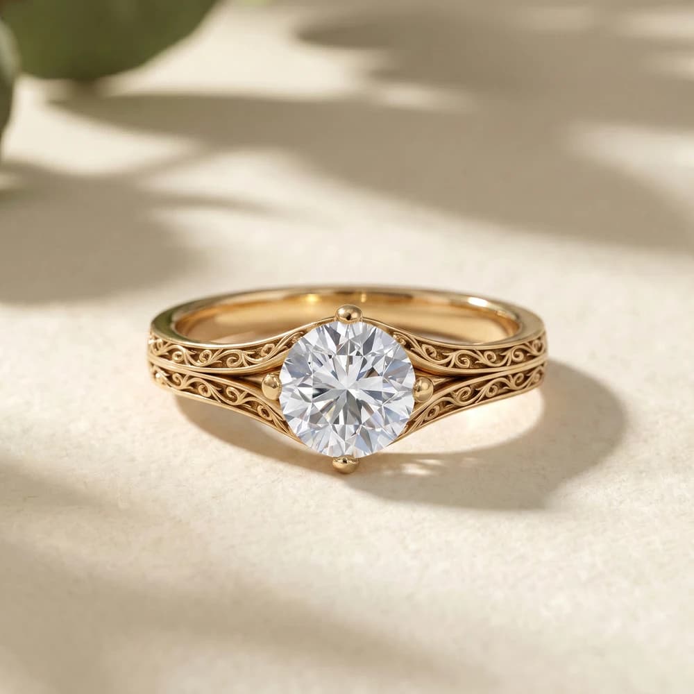 Intricate Antique Lab Grown Diamond Ring - Image 5 Intricate Antique Lab Grown Diamond Ring, view 5 of 5