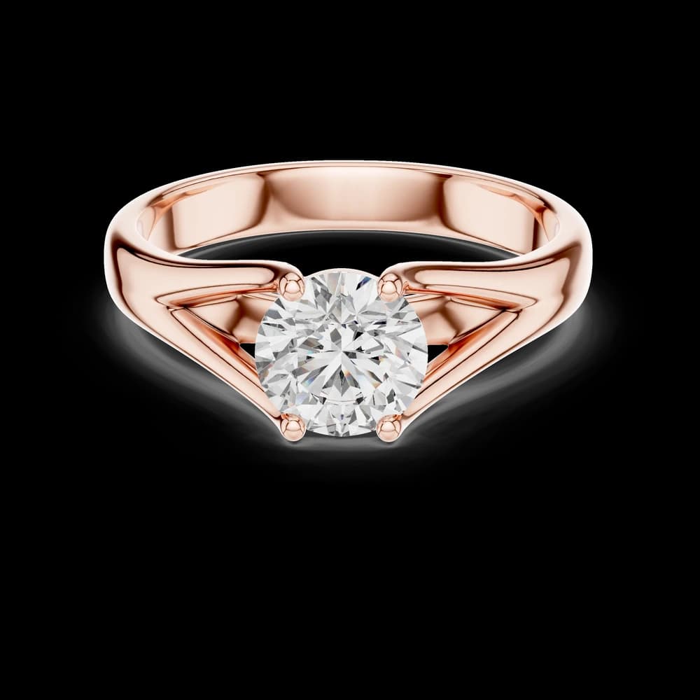 Split Shank Four Prong Round Solitaire Lab Grown Diamond Ring - Image 1 Split Shank Four Prong Round Solitaire Lab Grown Diamond Ring, view 1 of 2