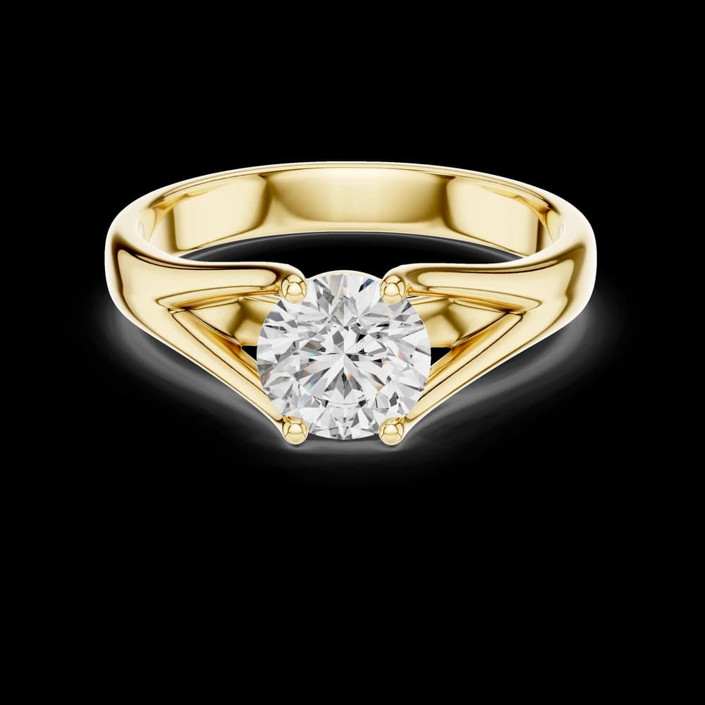 Split Shank Four Prong Round Solitaire Lab Grown Diamond Ring - Image 2 Split Shank Four Prong Round Solitaire Lab Grown Diamond Ring, view 2 of 2