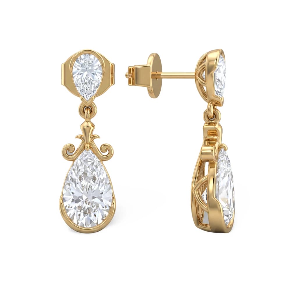 The Crown Jewel Pear Drops Earring - Image 4 The Crown Jewel Pear Drops Earring, view 4 of 5