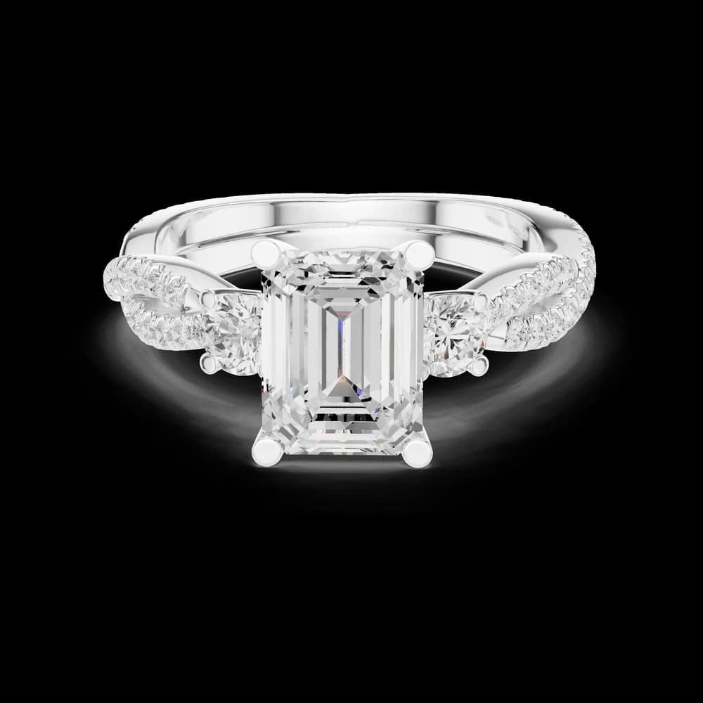Island Breeze Lab Grown Diamond Three Stone Ring - Image 5 Island Breeze Lab Grown Diamond Three Stone Ring, view 5 of 9