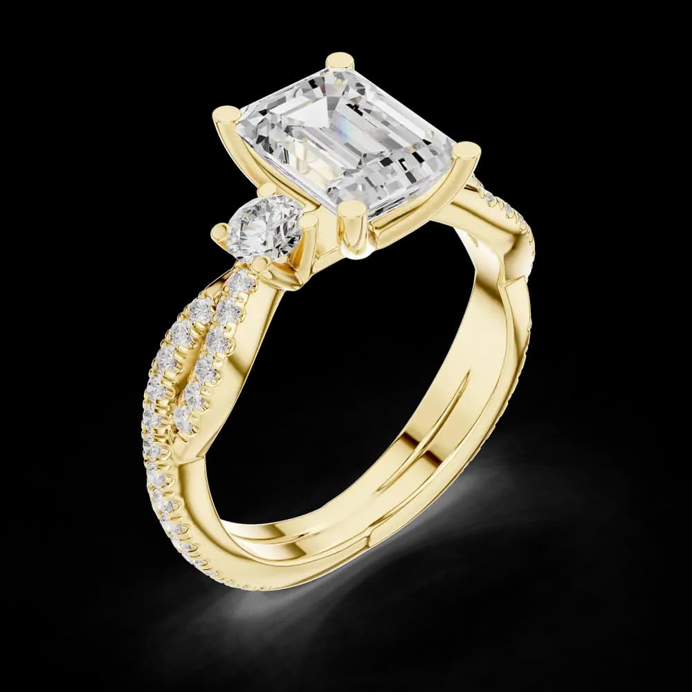 Island Breeze Lab Grown Diamond Three Stone Ring - Image 8 Island Breeze Lab Grown Diamond Three Stone Ring, view 8 of 9