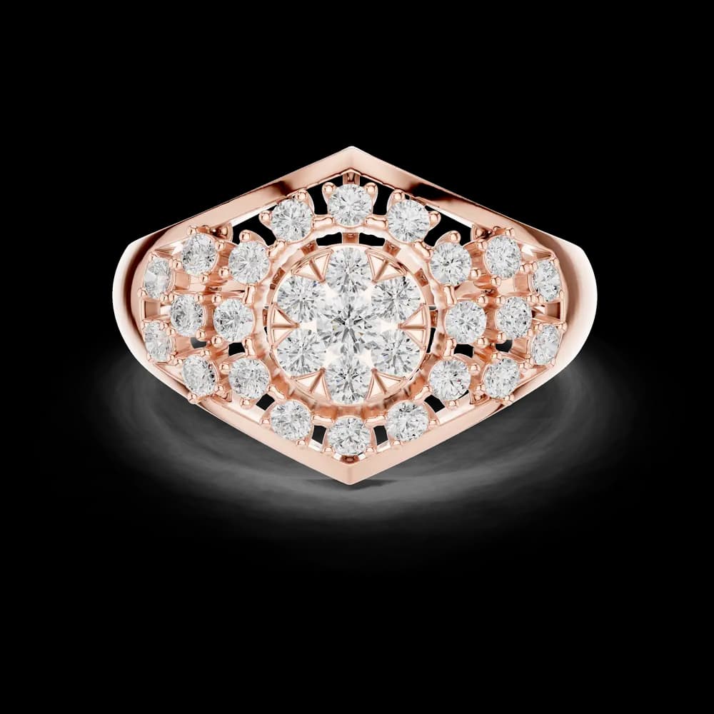 Vintage Inspired Cluster Lab Grown Diamond Ring - Image 1 Vintage Inspired Cluster Lab Grown Diamond Ring, view 1 of 6