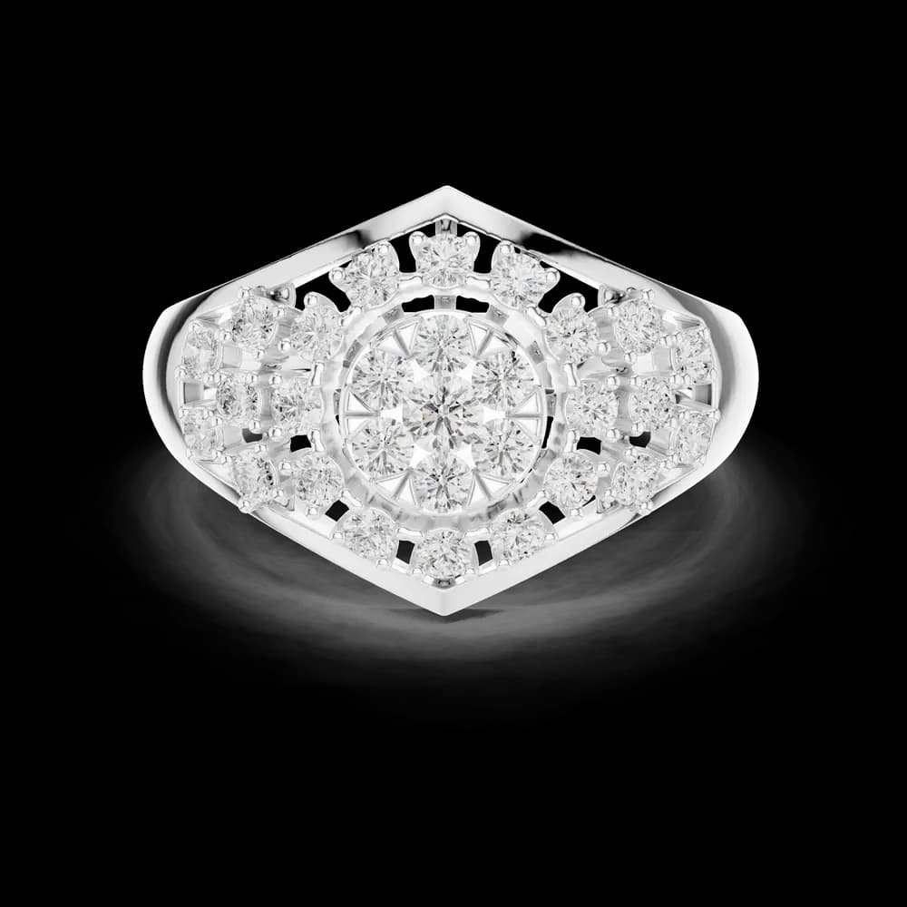 Vintage Inspired Cluster Lab Grown Diamond Ring - Image 2 Vintage Inspired Cluster Lab Grown Diamond Ring, view 2 of 6