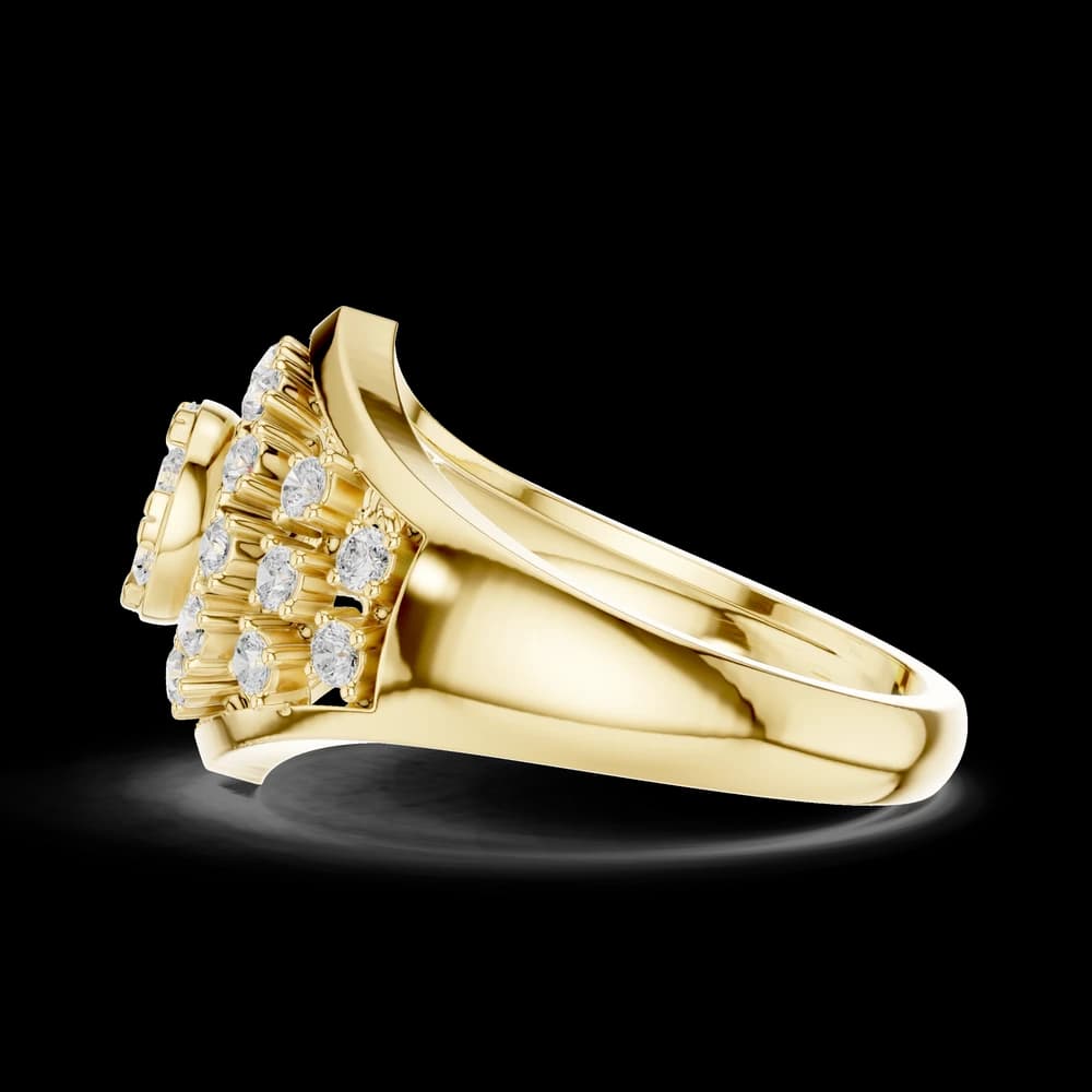 Vintage Inspired Cluster Lab Grown Diamond Ring - Image 6 Vintage Inspired Cluster Lab Grown Diamond Ring, view 6 of 6