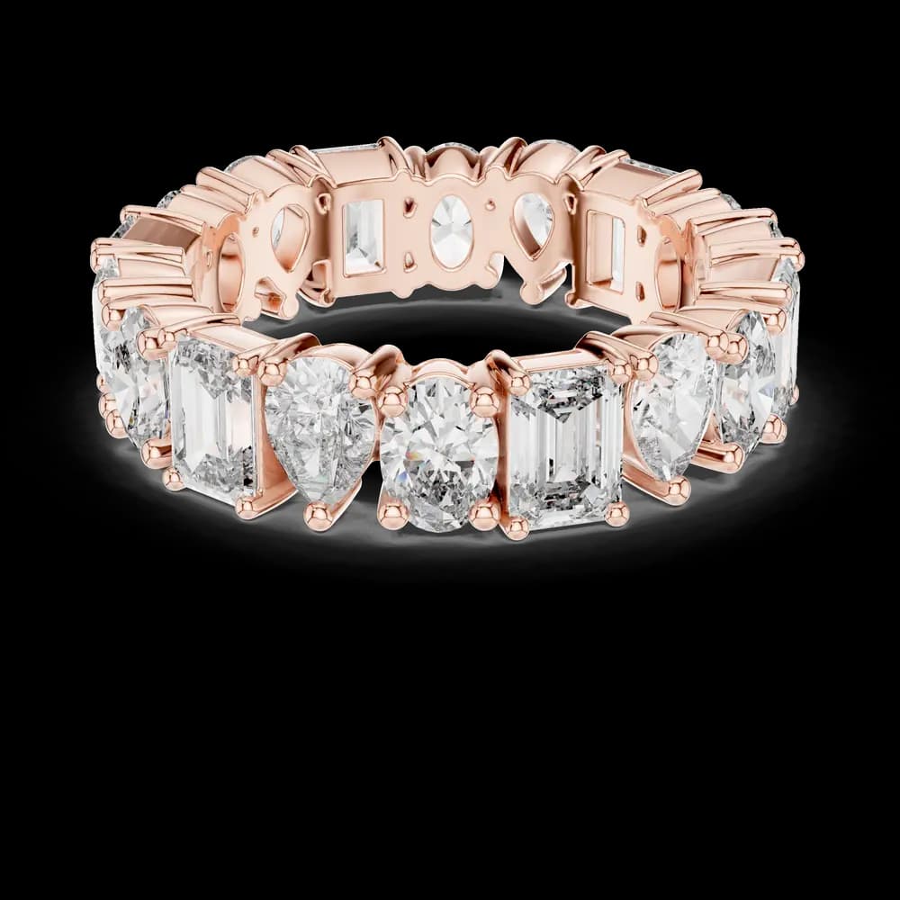 Mixed Cut Emerald Pear Oval Eternity Band - Image 1 Mixed Cut Emerald Pear Oval Eternity Band, view 1 of 6