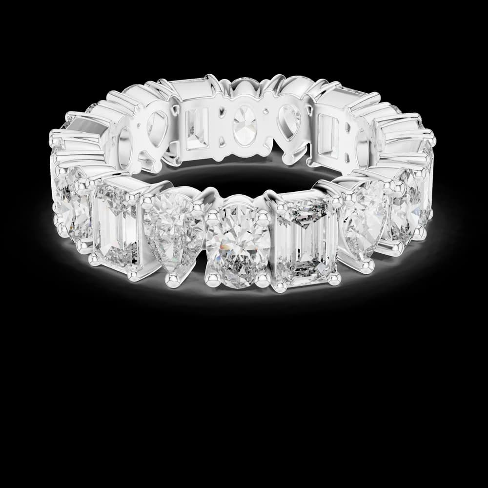 Mixed Cut Emerald Pear Oval Eternity Band - Image 2 Mixed Cut Emerald Pear Oval Eternity Band, view 2 of 6