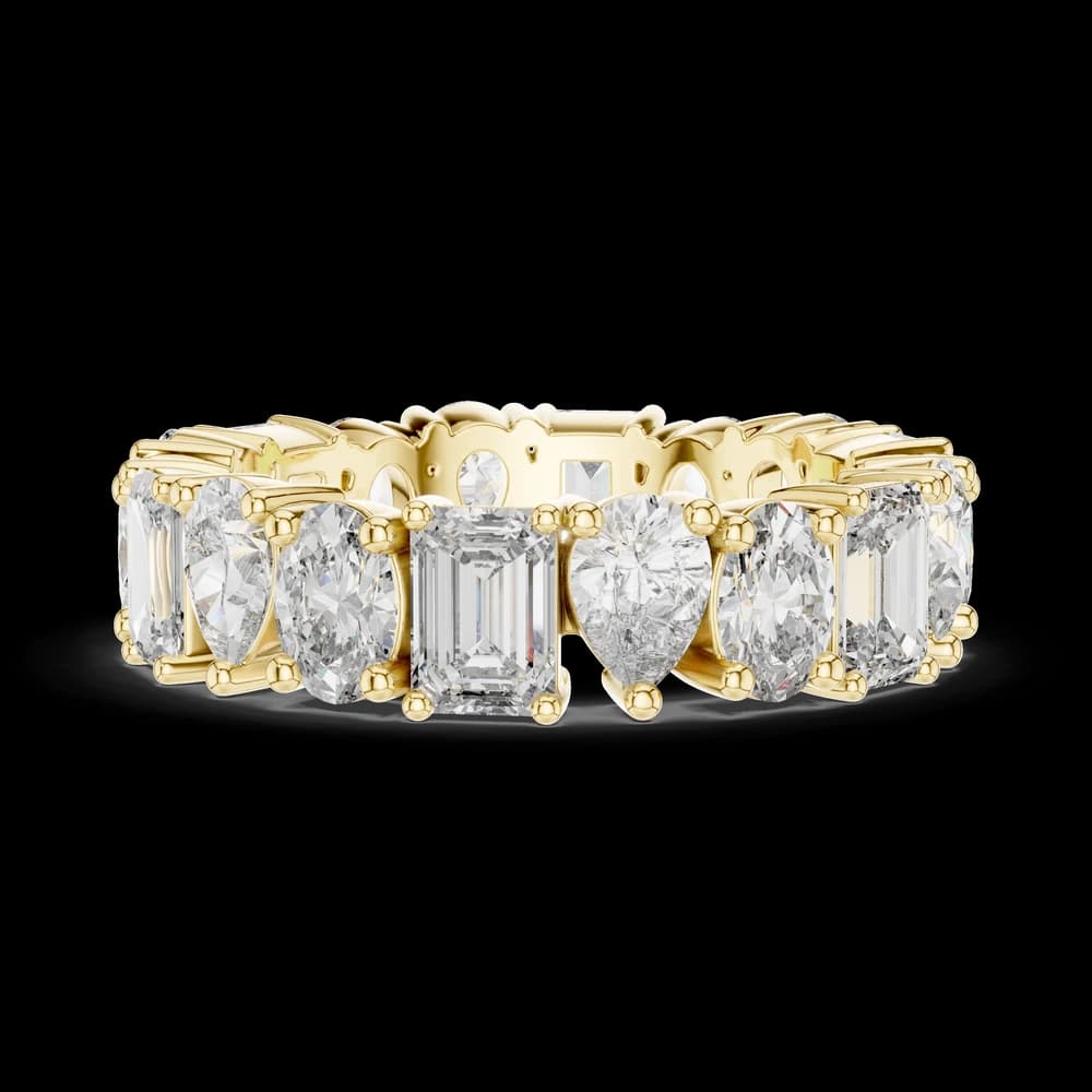 Mixed Cut Emerald Pear Oval Eternity Band - Image 6 Mixed Cut Emerald Pear Oval Eternity Band, view 6 of 6