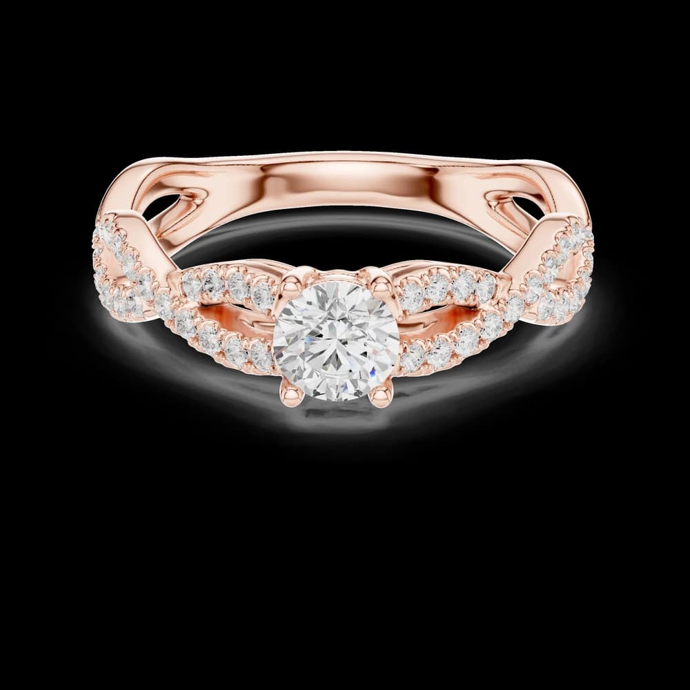 Round Pavé Open Shank Band Lab Grown Ring - Image 1 Round Pavé Open Shank Band Lab Grown Ring, view 1 of 6