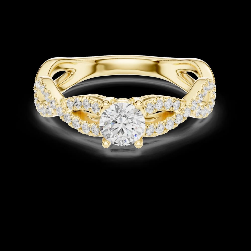 Round Pavé Open Shank Band Lab Grown Ring - Image 3 Round Pavé Open Shank Band Lab Grown Ring, view 3 of 6